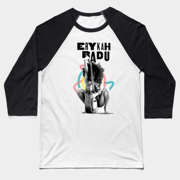 Erykah Badu | Vintage RNB Black White Baseball T-Shirt by Wkenca Barada